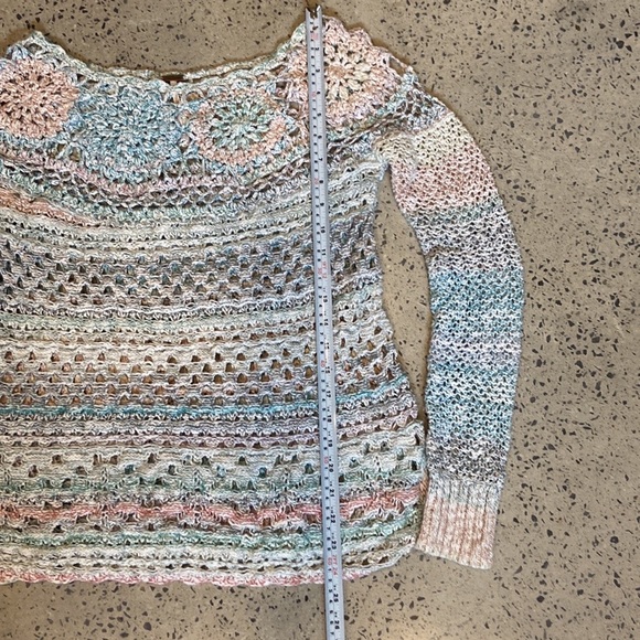 Free People Rainbow crochet sweater size XS - Picture 5 of 10